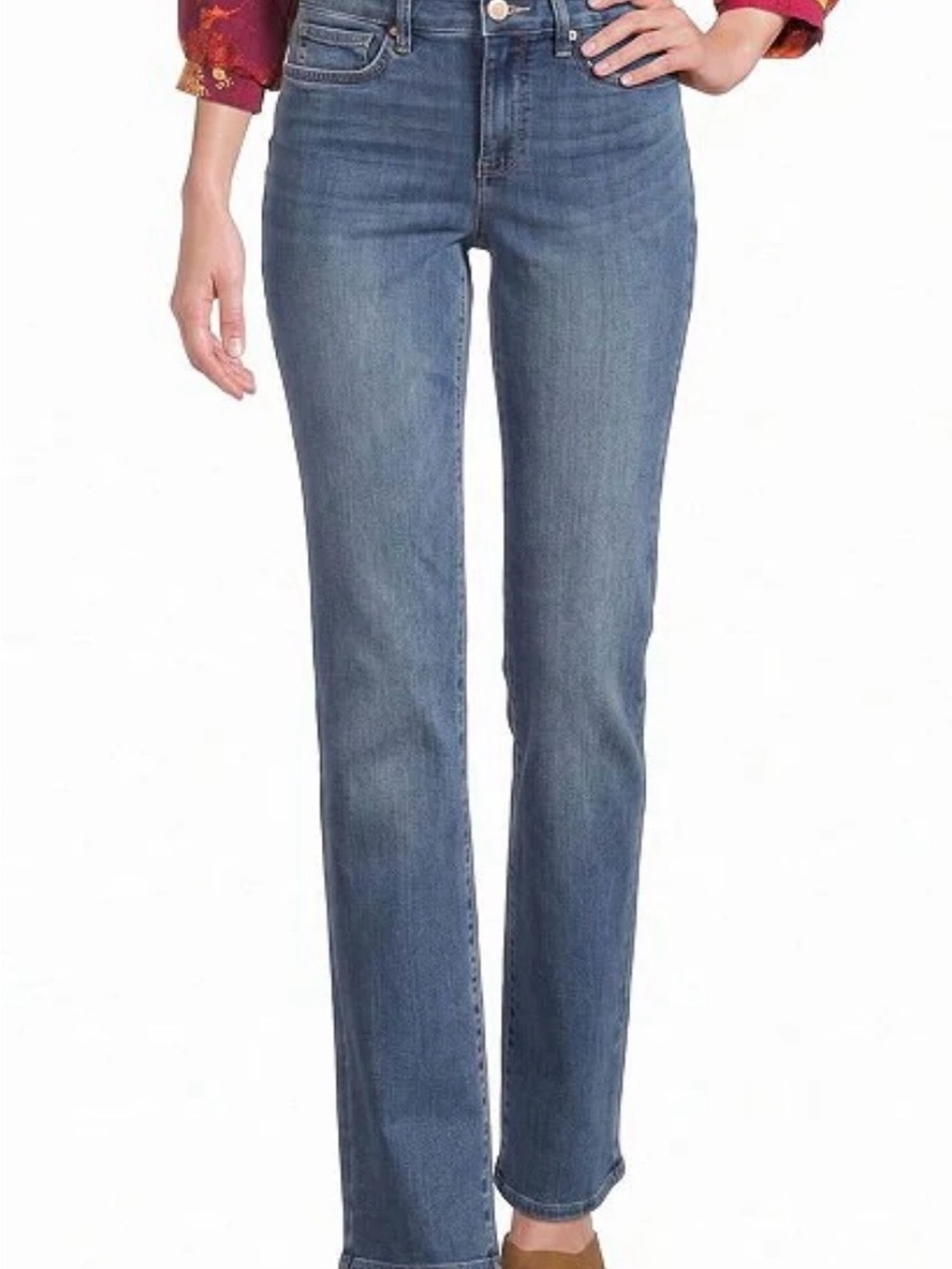 NYDJ Women's Straight Leg Jeans in Mid Blue Wash